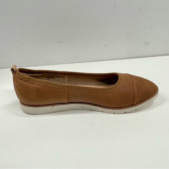 Rockport Womens Stacie Tan Faux Leather Perforated Ballet Flats Shoes Size 9 - Picture 7 of 11